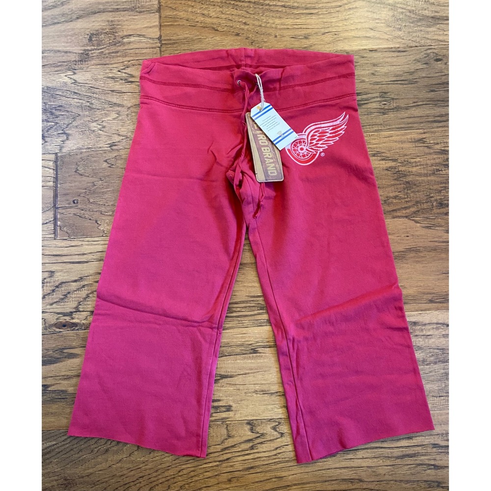 Original Retro Brand Detroit Red Wings Womens Red Crop Sweatpants NWT Medium